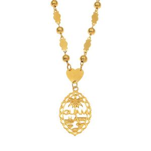 Pendant Necklaces Anniyo Guam Pendant With Ball Beads Necklaces for Women Girls Gold Color Mariana Guam Jewelry #166506 G230206