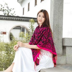 Szaliki Jacquard Tassels Pashmina Kobiety naśladowanie kaszmirowe szalę krawędzi odwracalne tłumik jesienna peleryna poncho