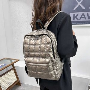 Cotton clothes backpack autumn and winter 2023 new personalized women's lightweight space cotton air bag large capacity schoolbag woman