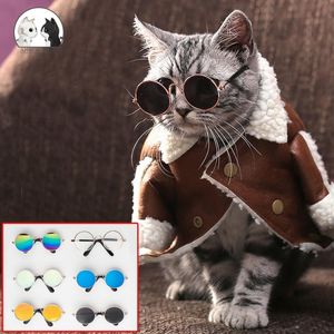 Kedi kostümleri evcil hayvan gözlükleri güzel çok renkli güneş gözlüğü ürünleri küçük köpek serin göz kıyafeti pos prop aksesuarları malzemeleri oyuncak