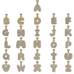 Anhänger Halsketten Lucky Sonny Fabrikpreis Hip-Hop Bling Herrenschmuck CZ Iced Gold Silber Farbe Benutzerdefinierter Name Blase Buchstaben Rapper Stil