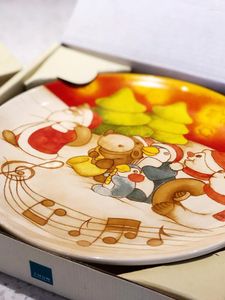 Tallrikar som exporteras till Italien Thun Holiday Gift Christmas Table Box Ceramic Snowman Plate Dessert Breakfast