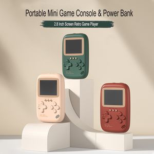 Giocatori di giochi portatili 10000 Mah Console di gioco retrò portatile di grande capacità 2,8 pollici Power Bank Videogioco Doppia uscita USB Mini lettore di giochi portatile 230206