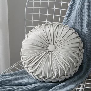 Pillow Round Throw Handcrafted Pumpkin Velvet Home Decorative Back For Chair Couch Sofa Bed