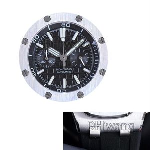 Os homens assistem a qualidade mecânica automática da capa transparente Swiss Movement Watches 26703 Modelo Strap Moda Super Lumino277T