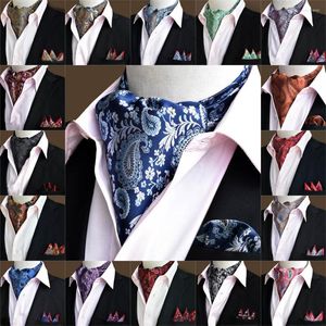 Bow Ske Men Fashion Paisley Cravat платка Ascot Scarf Pocket Seat Set BWTRS0074