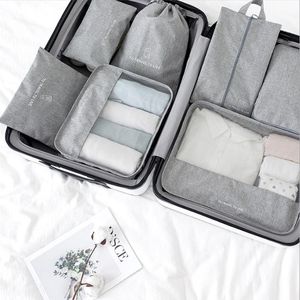収納バッグ7 PCS/セット旅行オーガナイザータイディポーチ衣類靴スーツケースパッキングセットケースポータブル荷物