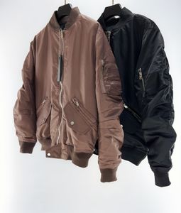 2023 Fall-Flight Men's Pilot Jacket Svartbrun broderad basebolljacka med dragkedja