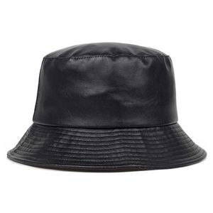 Wide Brim Hats 2023 New fisherman hat artificial leather PU solid color men and women fashion Panama Cap Y2302