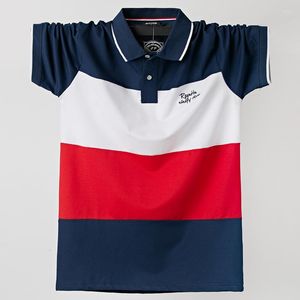 Herren Polos 2023 Herren Poloshirt Sommer Lässig Atmungsaktiv Plus Größe 5XL Gestreift Kurzarm Baumwolle 6XL XXXXL