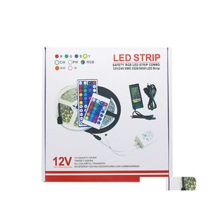 Paski LED Pudełko detaliczne SMD 5050 RGB Zestaw światła wodoodporne IP65 300 LED Dodaj 44 klawisze zdalne sterowanie 12V 5A Dostawa zasilacza DH6UC