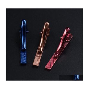 Tie Clips Business 4.2X0.5Cm 8 Colors Mens Clip Necktie For Father Christmas Gift Drop Delivery Jewelry Cufflinks Clasps Dhgs2