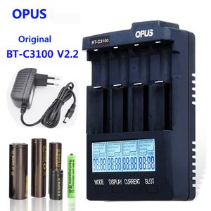 Carregadores de celular OPUS BT-C3100 V2.2 LCD Carregador de bateria inteligente para Li-ion NiCd NiMH AA AAA 10440 14500 18650 21700 LiFePO4 baterias recarregáveis 230206
