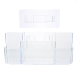 Storage Boxes 1 Set Wall-mounted Toiletry Organizer Multi-grid Makeup Case Cosmetic For Bathroom
