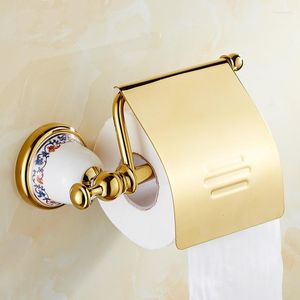 Kitchen Faucets 2 Style Antique Brass Toilet Paper Holder Shelf Gold Retro Tissue Copper Holders Rack Vintage