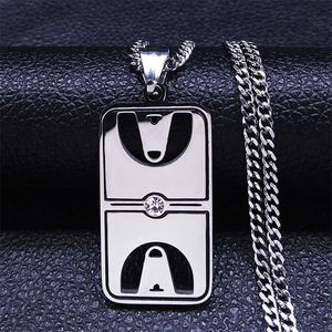 Pendant Crystal Stainless Steel Basketball Court Sports Necklace Women Black Color Hip Hop Necklaces Jewelry chaine collier NXH336S06 0206