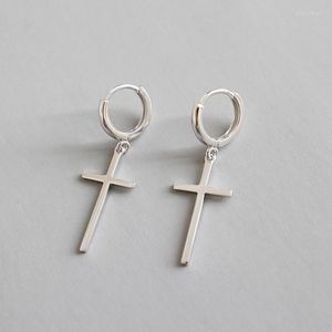 Hoop Earrings XIHA 925 Sterling Silver Cross For Women Men Korean Huggie Hoops Earings Hip Hop Rock Gothic Punk Party Jewelry