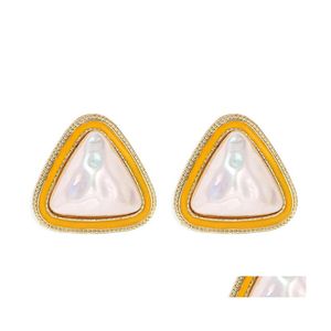 Stud Boho Cute Imitation Pearl Earrings Fashion 4 Colors Triangle Shaped Earring Jewelry Accessories Gifts 2501 Y2 Drop Delivery Dhleo