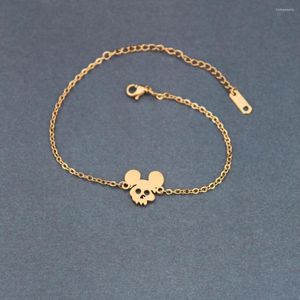 Link bransoletki steampunk myszy bransoletka ze stali nierdzewnej złota platowana pulseras czaszka urok golor kolor kolorów zwierząt dla kobiet mężczyzn