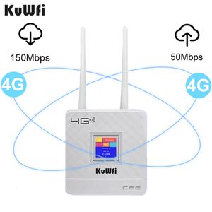 Routers Kuwfi CPE903 4G LTE -router 150Mbps trådlöst hem CPE -router Unlocked 4G WiFi -modem med RJ45 -port och SIM -kortplats EU Plug 230206