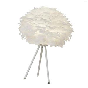 Nordic Feather Shade Table Lamp mesa de cabeceira de mesa de cabeceira para decorações