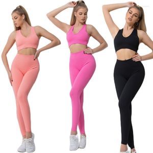 Active Sets Women's Yoga Set Tracksuit Female Clothing 2pcs Seamless Fitness High Waist Leggings Sexy Top Bra Sports Wear Workout