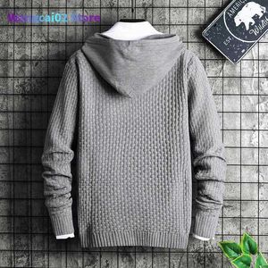 Men's Hoodies Sweatshirts Single Road Mens Hoodies Men Solid Knitted Sweater Plain Sweatshirt Japanese Streetwear Oversized Casual Grey Hoodie Men 020723H