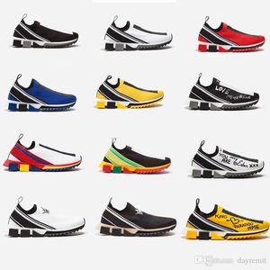 Designer Shoes Sneakers Men Fabric Stretch Jersey Slip-on Sneaker Lady Two-tone Rubber Micro Sole Breathable Casual Shoe