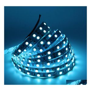 Paski LED Ice Blue Strip Light 5050 SMD 12V Elastyczna taśma 60LED / M Wodoodporna / bez kropli światła dostarczające oświetlenie Dhlut Dhlut