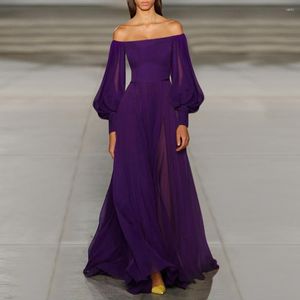 Повседневные платья Zogaa Purple шелковое шифон просто