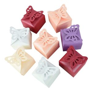 Enrole 10pcs New Butterfly Pearlescent Gift Box for Birthday Wedding Party Decoration Cookie Candy Packaging Boxs Supplies 0207