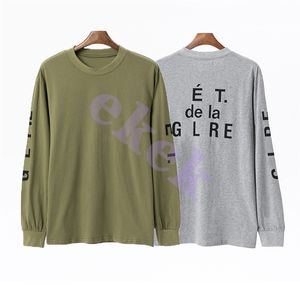 Luxury Designer Mens Long Sleeved Sweatshirt Letter Slogan Printed Sweater Fashion Brand Round Neck Pullover Top Green Gray