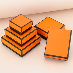 Gift Wrap Orange gift packaging jewelry storage ring necklace box rectangular sponge lined carton 0207