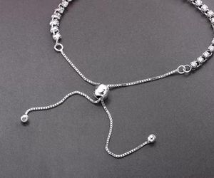 Tennis Bracelets Jewelry Original 925 Sterling Sier Adjustable Size Crystal Shine Bracelet