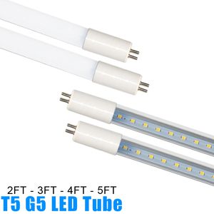 T5 LED Tube Lights G5 18W 4Ft 1.2M SMD2835 5Ft 1.5M High Bright T5 Led Fluorescent Lamp G5 Shop Light Milky Cover Clear cover Oemled