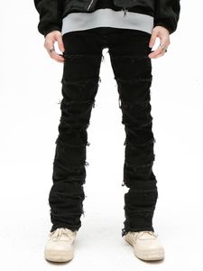 Män s jeans liu su bantning mode hip hop street kläder långsamma resebyxor berömda varumärkesdesigner män kläder 230207