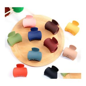 Clamps Acrylic Clamp Frosting Solid Color Mini Claw Clip 3.2X2.2X2.6Cm Simple Hair Jewelry 0 53Qm Q2 Drop Delivery Dhdcj