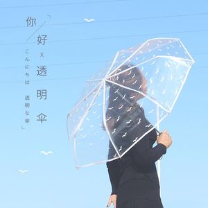 Paraplyer transparent vikbar paraply full automatisk lätt trefaldig tjej flerfärgad soligt regn