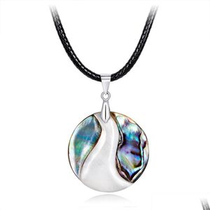Colares pendentes Colares de moda J￳ias Personalidade Redondela S￩rie de abalone natural da Clavicle American Chain Stxl0 dhgarden dh6vo