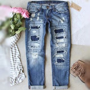 Women's Jeans Blue Retro High Waist Wide Leg Pant Loose Casual Street Wear Dress Wash Boyfriend Denim 230206