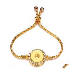 Charm Bracelets Snap Button Metal Bracelet Fit Diy Jewelry For Women Luxury Adjustable Chain Drop Delivery Dhvui