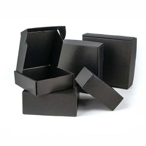 Wrap regalo 5pcs 10pcs / Black Gift Box Abbigliamento trasporto in ondata ondulata Supporto per cartone piccolo dimensione personalizzata e stampato 0207