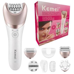 Epilator Kemei 8001 5in1 Kobiet Epilator Electric Female Ghaver Ciało Usuwanie włosów do usuwania Lady Razor Underarms Wet Dry 230206