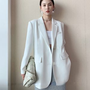 Womens Suits Blazers White Suit Jacket Female Korean Version Loose Online Celebrity Casual Professional Fashion Small Suit Jacket 230206