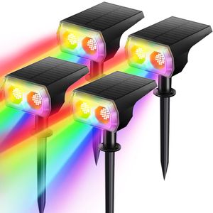 Solar Spot Lights 48 LED Solar Landscape RGB Lights 7 Lighting Modes P67 Waterproof For Pool Garden Yard Tree Driveway Patio