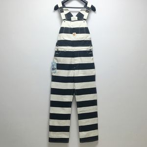 Men s Pants BOB DONG Prisoner Striped Overalls Vintage Motorcycle Biker Racing 230207