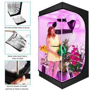 Grow Lights Tält för inomhus LED Grow Light Room Box Plant Lamp Reflective Mylar Non Toxic Garden Greenhouses