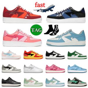 2023 Men Women Running Shoes Designer SK8 STA Trainers Color Camo Combo Red Blue Pink Patent Iron Gray Black White Pastel Gray Green Mens Sneakers Outdoor Lawging 36-45