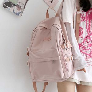 배낭 방수 나일론 여자 배낭 멀티 포켓 학생 rucksack 여자 여행 가방 책장 십대 소녀 소년 satchel 020723h