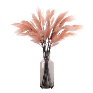 20PC Dried Flowers Artificial Pampas Grass Bouquet Fake Reed NewYear Holiday Wedding Brid Party Home Decoration Plant Simulation Y
